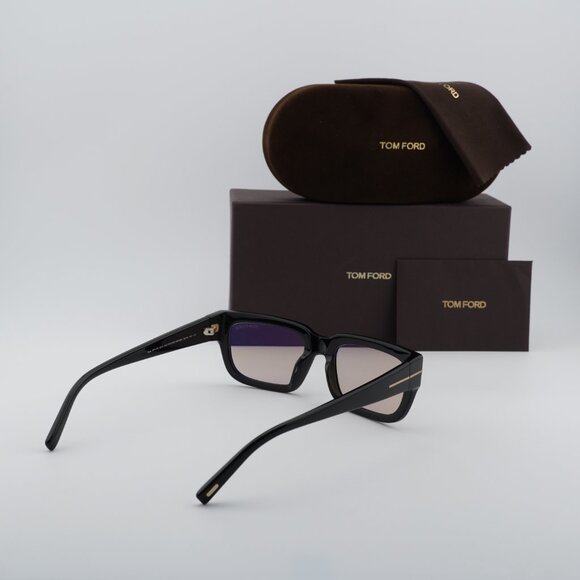 Tom Ford Ezra FT1075 01E Rectangle Sunglasses – Black/Brown Photochromic main image 8